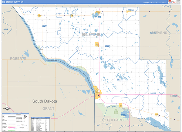 Big Stone County, MN Zip Code Map